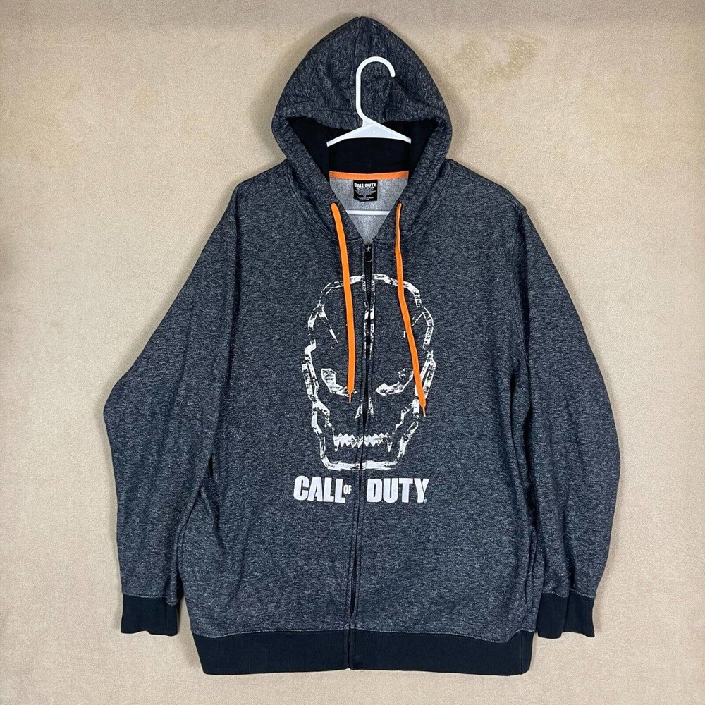 Call Of‎ Duty Graphic Full Zip Hoodie Jacket Mens XXL Gray Pockets Relaxed Fit